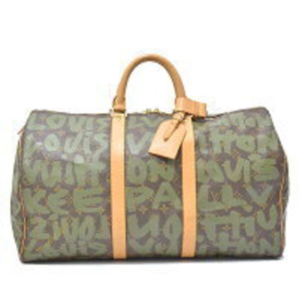 Louis Vuitton Monogram Graffiti Keepall Boston Bag Khaki Green